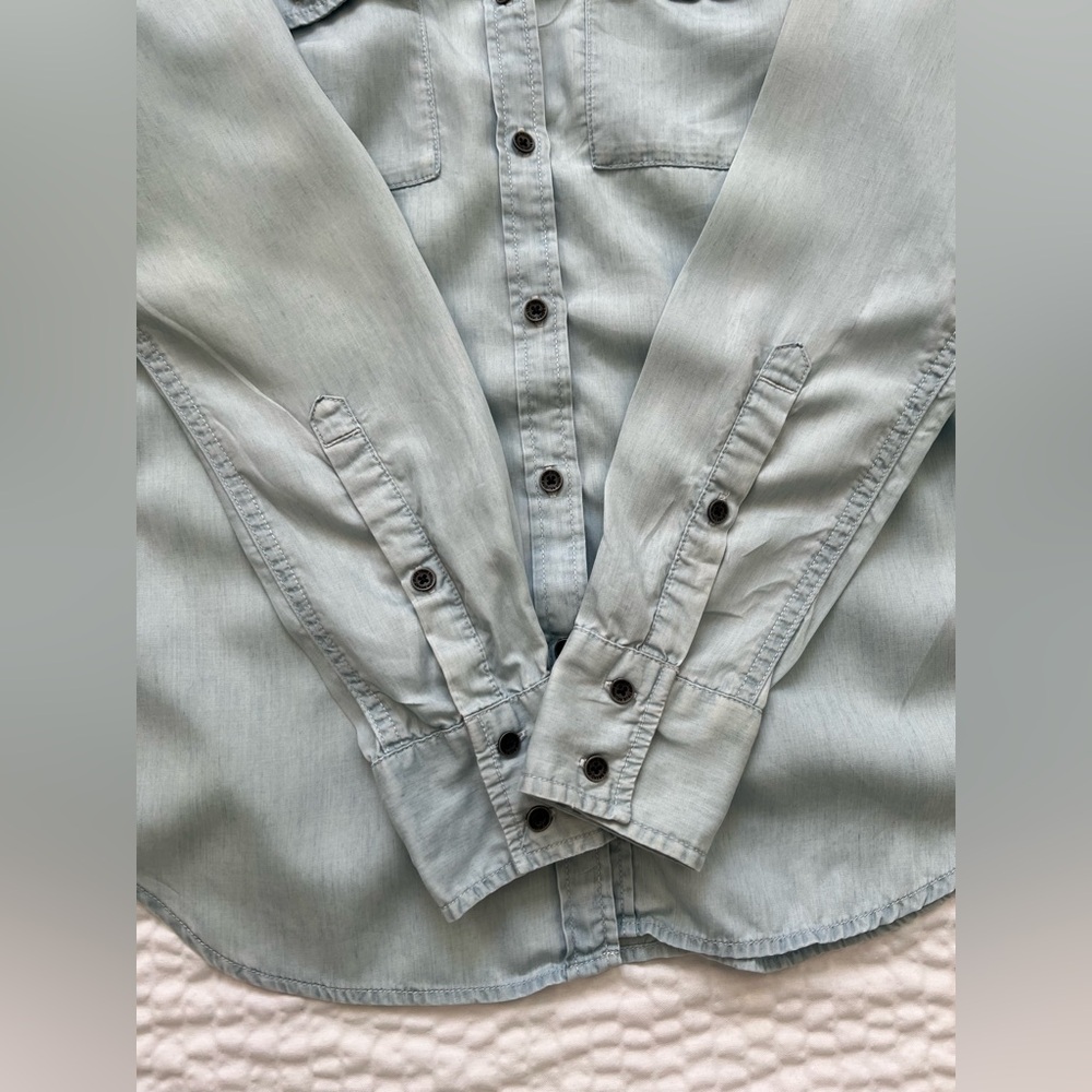 True Religion- Utility Button Down Shirt- Light Blue- XS - Picture 10 of 13